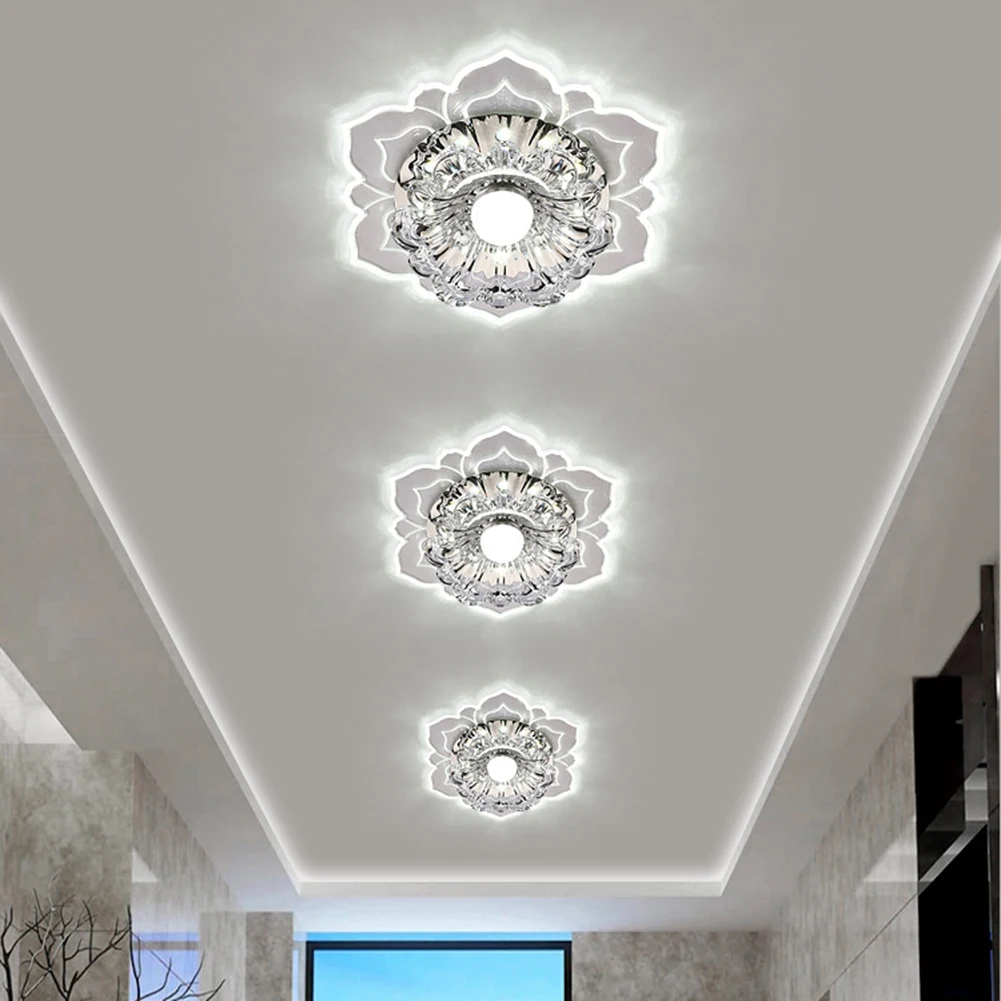 Modern LED Crystal Ceiling Lights Hallway Living Room Bedroom Chandelier Lamp Simple Porch Aisle Corridor Lighting