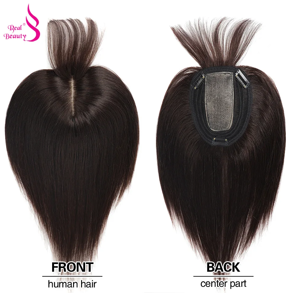 Human Hair Toppers Natural Topper Human Hair Piece With Bang Real Beauty 100% Brazilian Remy Topper Middle Part Clip In Hair Machine Made Lace Base human hair toppers