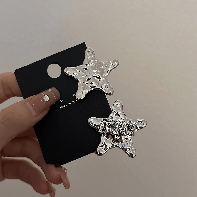 

Hair Clip Silver Star Clip Crystal Zircon Hair Accessories Y2K Star Hairpins for Kids Girls Side HairGrip Barrettes for Women