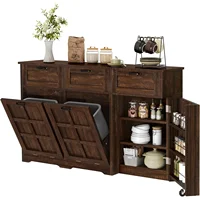 ตู้ขยะคู่แบบอเมริกันสำหรับห้องครัว, ตู้เก็บขยะแบบเอียงพร้อมลิ้นชัก, เกาะกลางครัวพร้อมที่เก็บของ, ซ่อนอยู่ 3