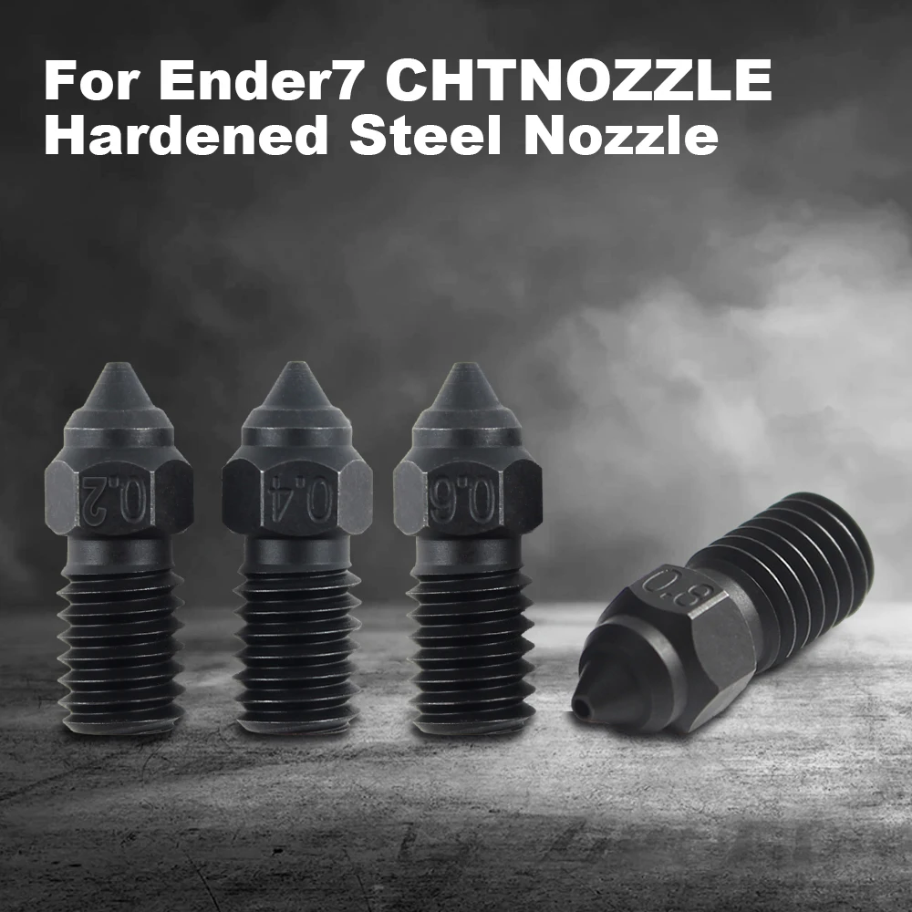 

Клон CHTNOZZLE для Ender 7 сопла из закаленной стали 0,2/0,4/0,6/0,8 мм, высокоскоростные Запчасти для 3D-принтера, форсунки экструдера