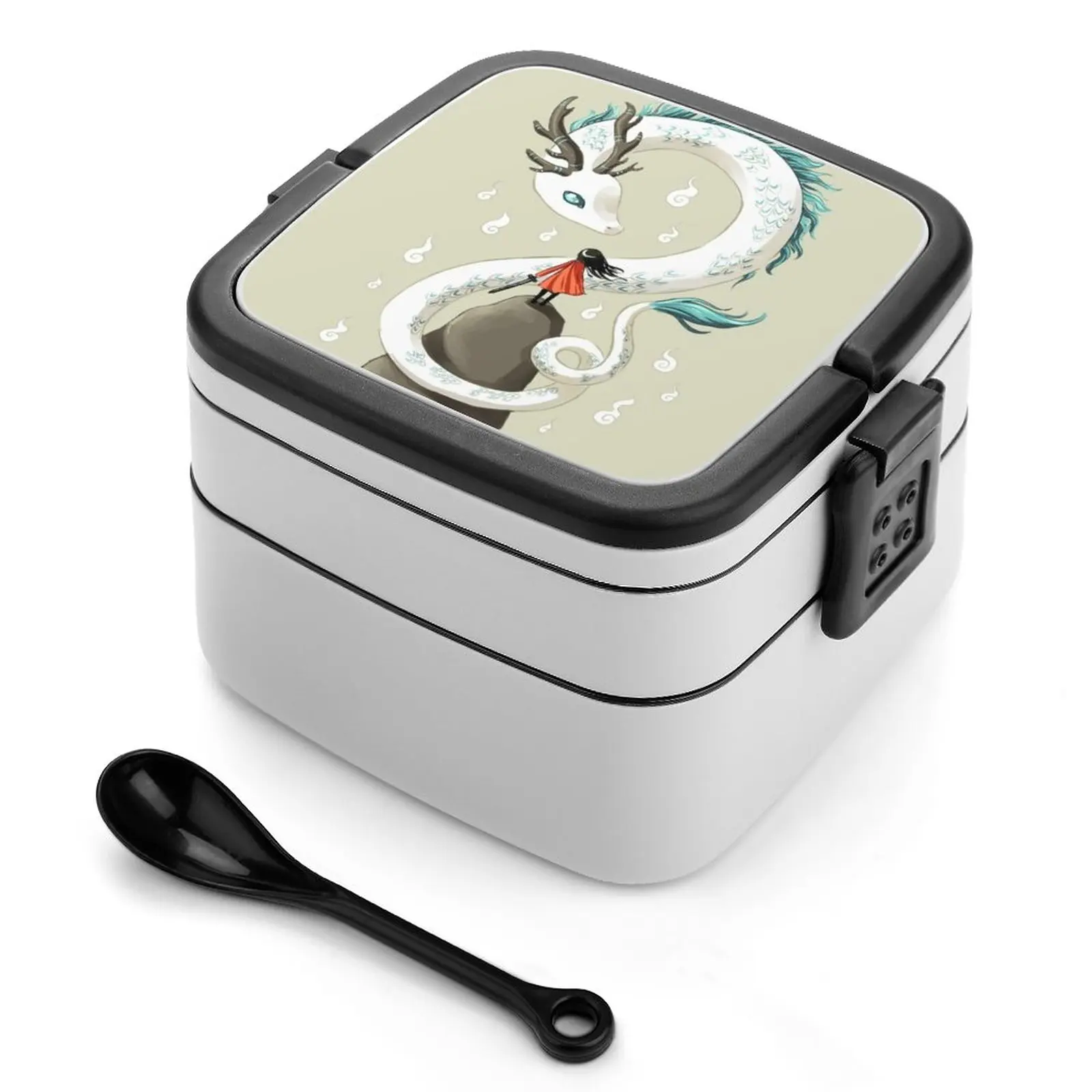 Dragon Spirit Bento Box Portable Lunch Box Paglia Di Grano Contenitore Per Alimenti Bambina Fighter Cape Fantasy Dragon Serpent
