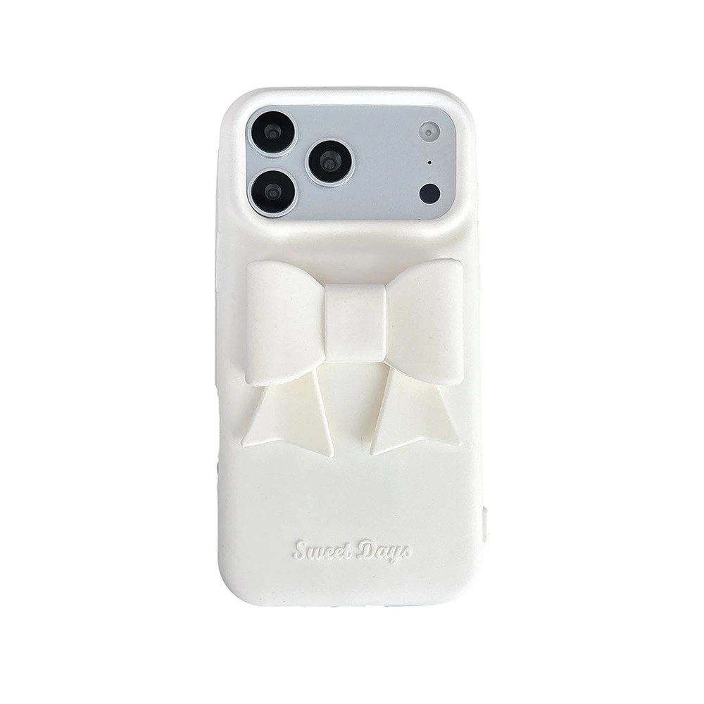 Chic 3D Bowknot Shockproof Silicone Phone Case - Sweet Bow Design