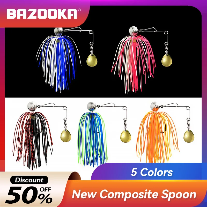 

Bazooka Spinnerbait Wire Bait Fishing Lure Spinner Double Willow Needle Metal Hook Spoon Wobblers Bass Pike Carp Ice Winter