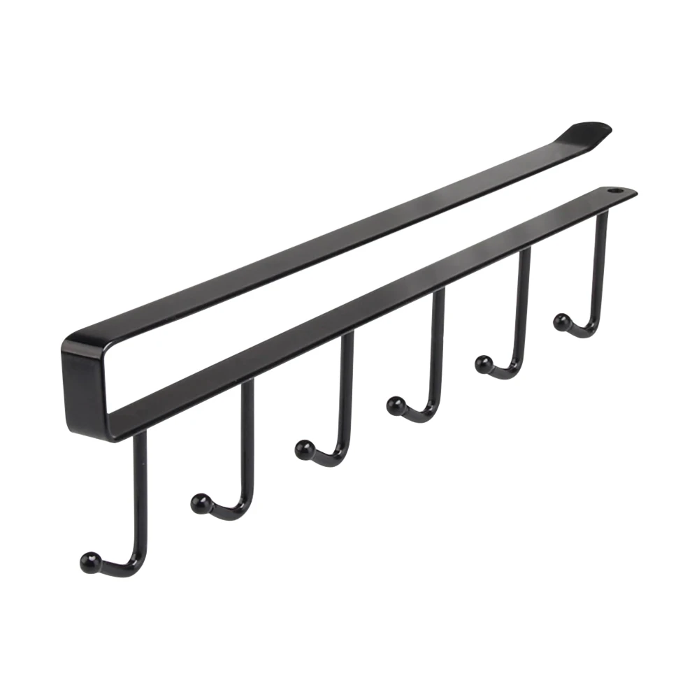 Iron Cabinet Six Hooks Seamless Hook Storage Rack More Than Row Hook Wardrobe Kitchen Punch-Free Seamless Storage Holder Shelf