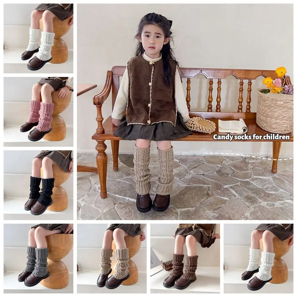 Japanese Style Children's Twist Leg Warmers Harajuku Balletcore Leg Socks Long Stockings Foot Cover Knitted Leg Cover Children's