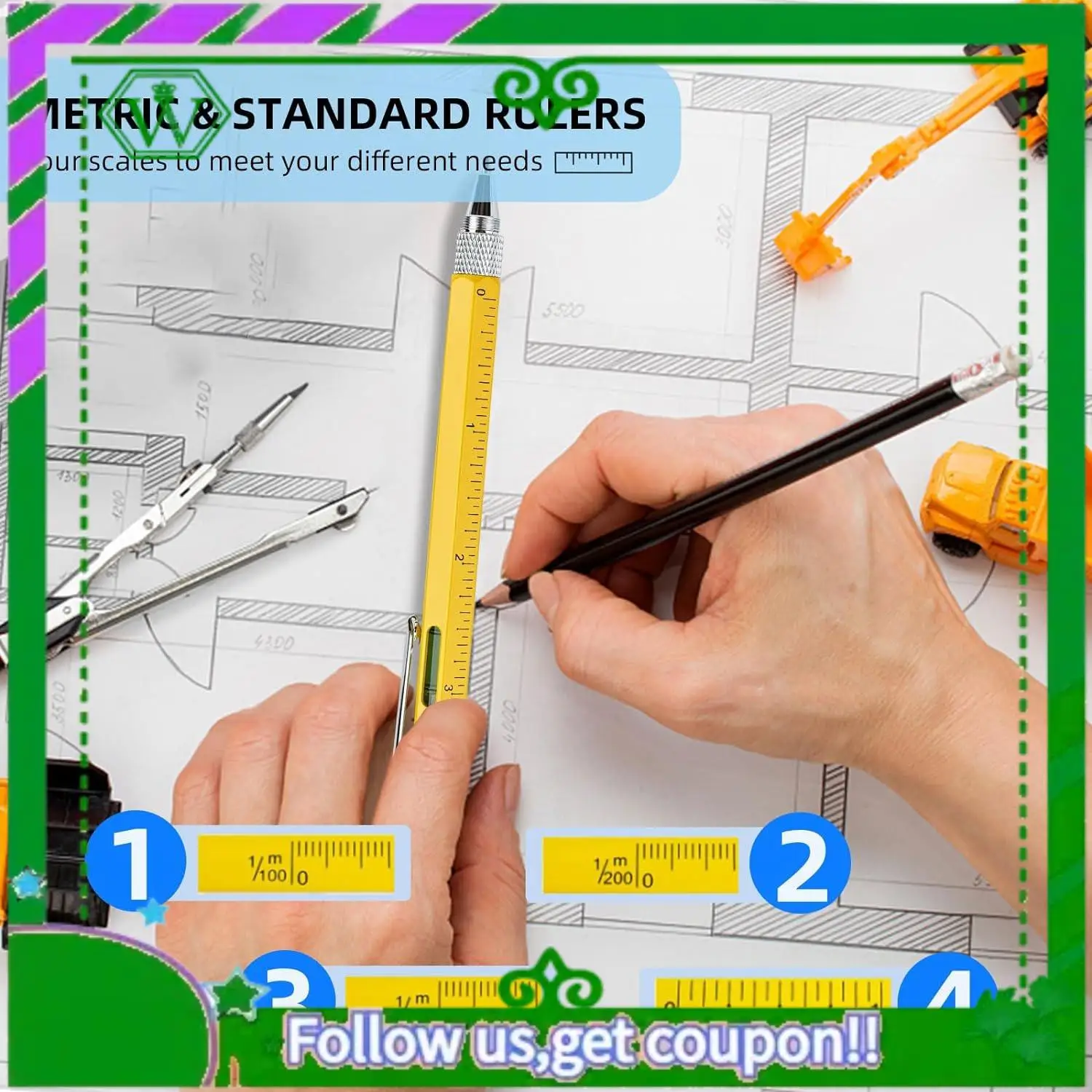 신뢰할 수 있는 멀티툴 펜 멋진 가제트, 스타일러스가 포함된 참신한 펜, 레벨, 자, 드라이버, 아빠 남편을 위한 생일 선물