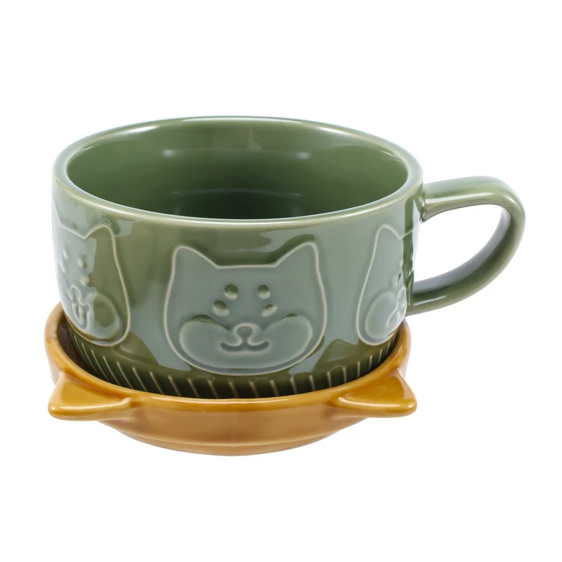 Tazza Carina Giapponese Tazza Da Caffè Shiba Inu Panda In Ceramica Creativa Con Coperchio Coppia Domestica Tazza Da Colazione Al Latte Tazza D'Acqua