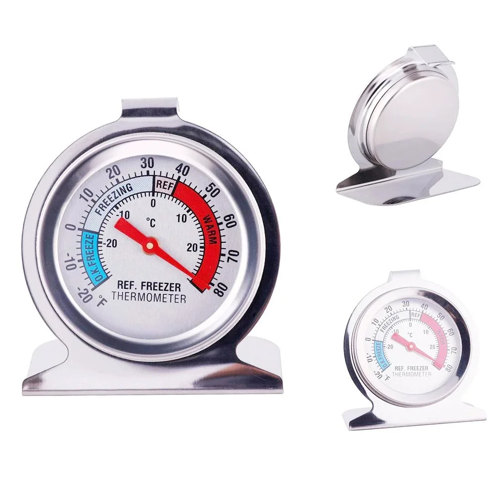 4 Packs Refrigerator Freezer Thermometer Classic Series Large Dial Red Indicator Accurate Temperature for Kitchen Fridge Cooler 4