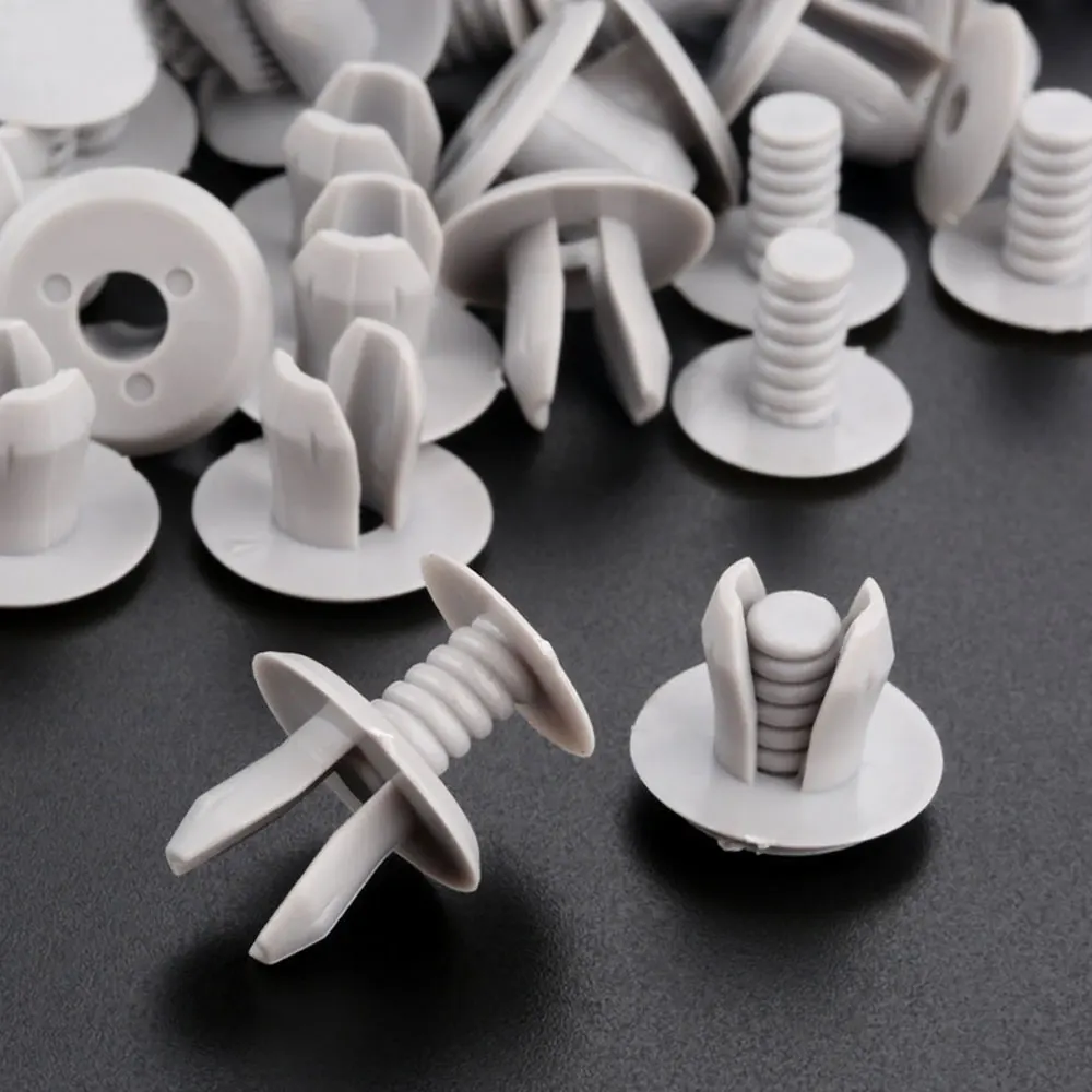 

50Pcs Auto Fasteners Trim Panel Lining Clips Gray Plastic Retainer For VW Volkswagen T4 T5 Transporter Eurovan