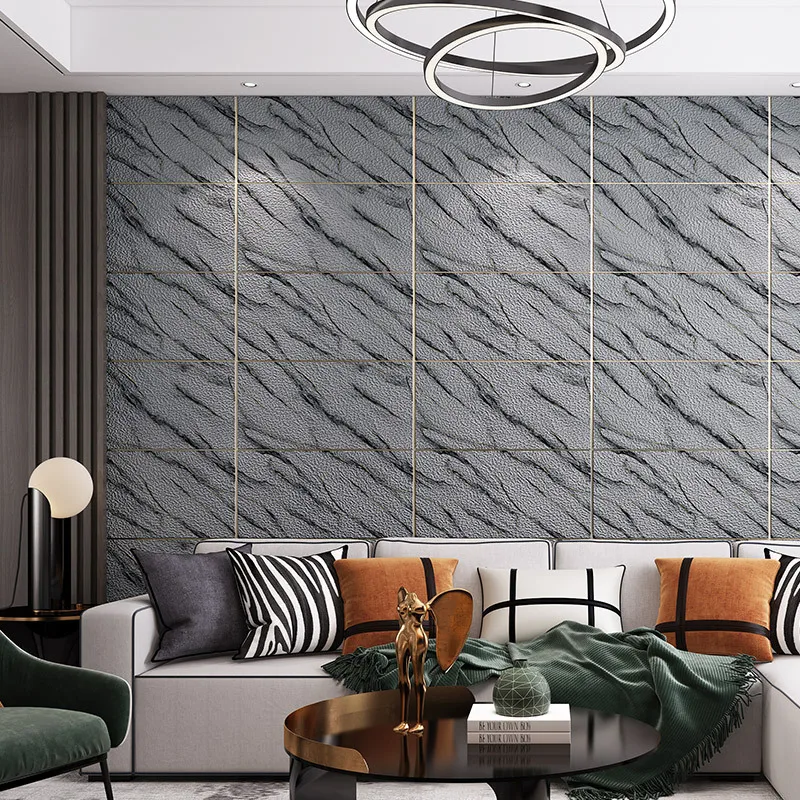 

3D Embossed Papel De Parede Brick Marble Texture Suede Deerskin Wallpaper Modern Living Room Tv Background Wall Paper Luxury