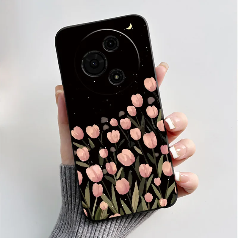 Luxury Fashion Butterfly Flowers Black Soft Silicone Phone Case Protective Cover