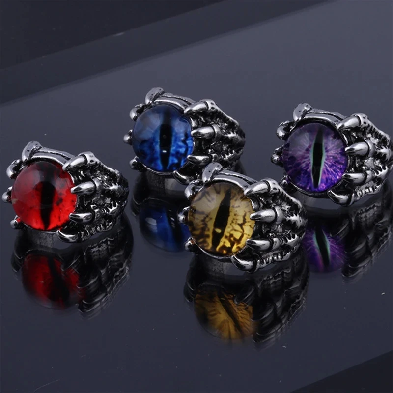 Salonfang  2023 New Retro Jewelry Rings Gothic Rings Unisex Punk Skull Rock Hip Hop Adjustable Gift Jewelry Evil Eye/Dragon Claw 2