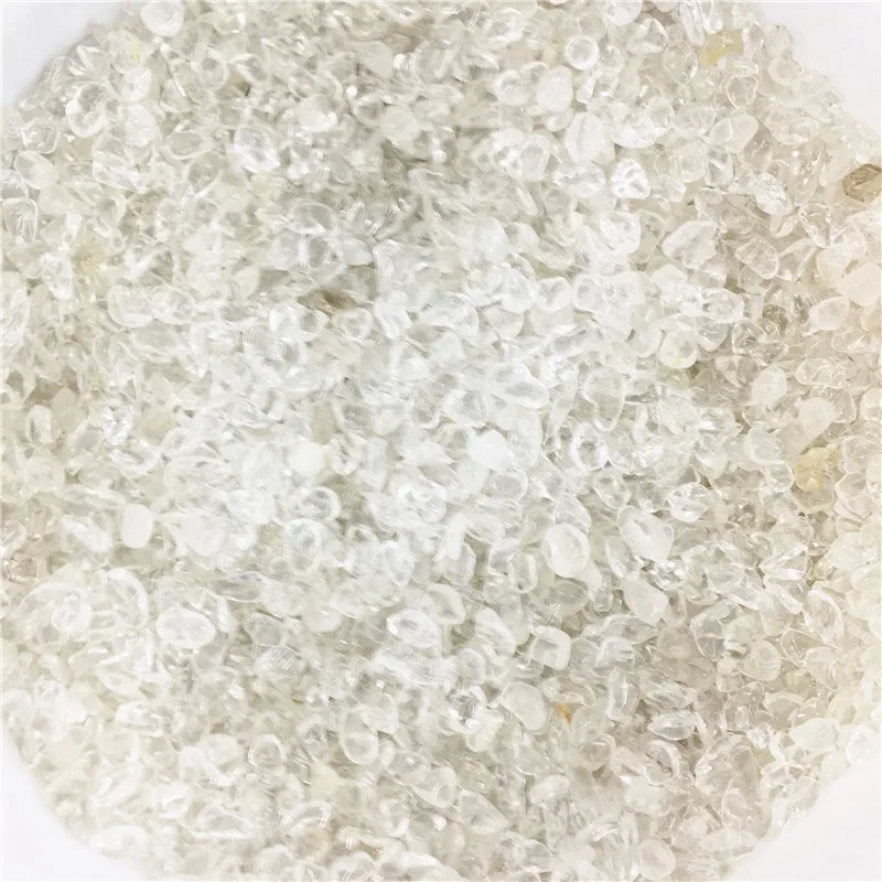 Großhandel 100g Größe Natürlicher weißer Kristallstein Quarzpunkte Kies Chakra Heilung Reiki Quarzkristalle Natursteine – Detail 5