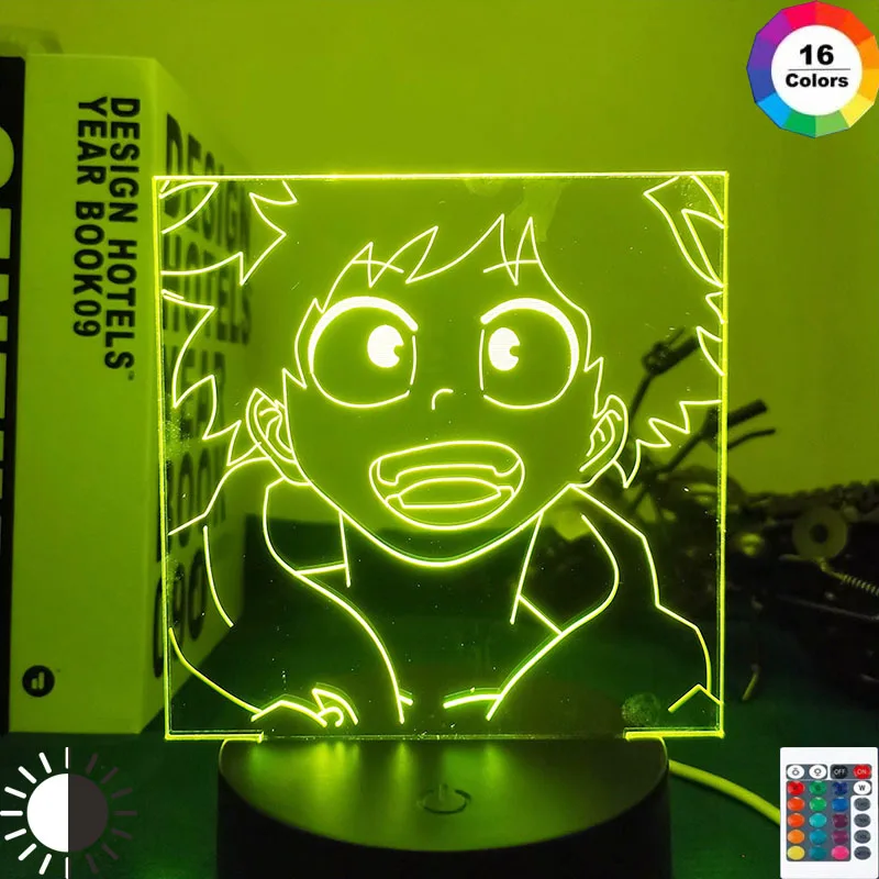 

Лампа в стиле аниме «Моя геройская Академия», мидория для спальни, украшение, подарок на день рождения, гаджет «Манга», «Моя геройская Академия», 3d-светильник