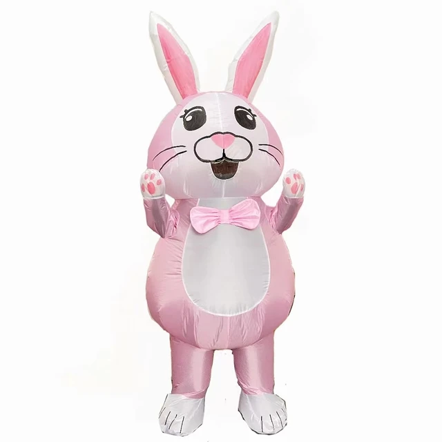 Costume Gonfiabile Da Coniglietto Pasquale Per Adulti - Unisex, Rosa, Con Ventola - Per Feste E Carnevale - Foto 8