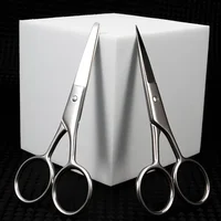 Stainless Steel Round Head Nose Hair Scissors Makeup Eyebrows Small Scissors Beard Scissors Beauty Tools Makeup Tools 2