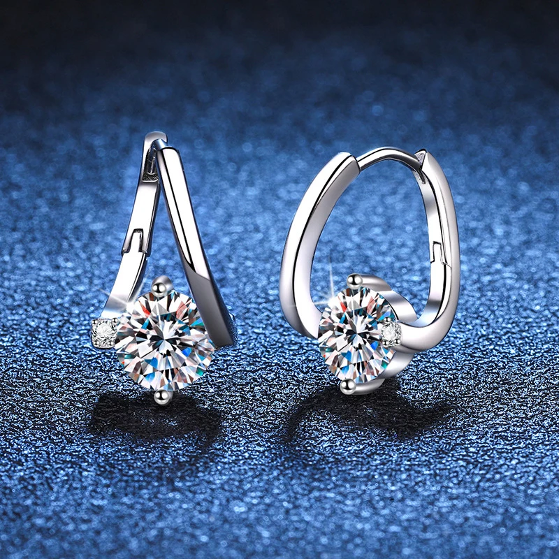 ピアス 18kGF Simulator Dia OneTouch Moisanite Earring Silver 925 NeeTim 1 Carat Moissanite Earrings For Women 925 Sterling