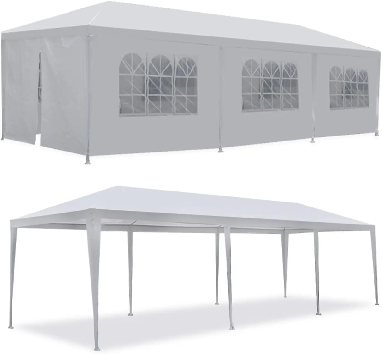 

Outdoor Gazebo White Canopy with sidewalls Party Wedding Tent Cater Events Pavilion Beach BBQ