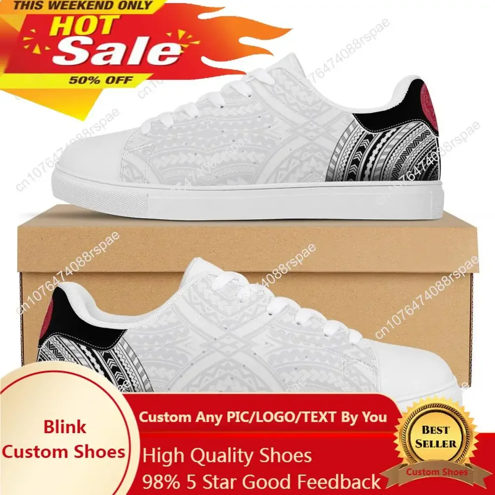 

Модные Этнические кроссовки на плоской подошве в полинезийском Самоа, Стильная Спортивная обувь для ходьбы с принтом розового Самоа, женская обувь для бега