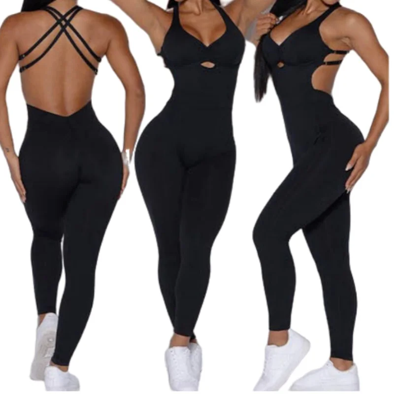 Women Yoga Jumpsuits One-piece Adjustable Sports Bodysuit Young Girls Gym Fitness Workout Sportswear Casual Running Clothes 2024