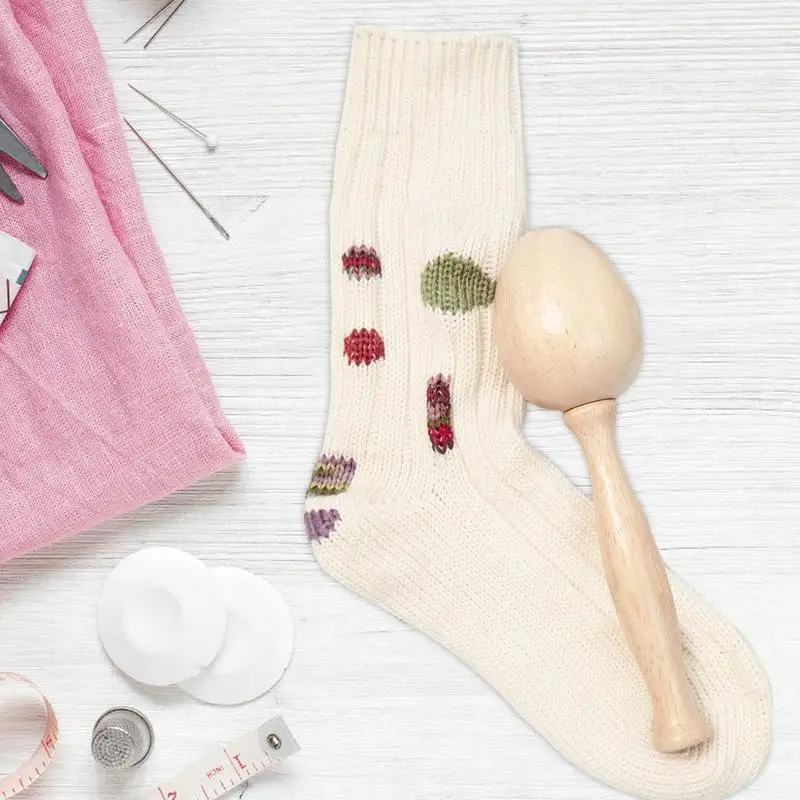 Darning Egg Kit | Easy Grip Sock Darning Kit,Wooden Darning Egg Needlework  Craft Supplies for Sewing Socks, Clothes, Sweaters, Gift for Mom