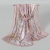Plum Blossom Pattern Simulation Silk Scarf Women's Chiffon Scarf Long Gauze Scarf Sunscreen Shoulder Bag Headscarf 2