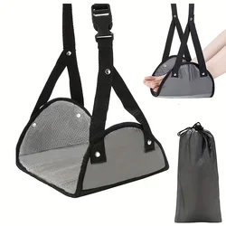 Adjustable Portable Airplane Footrest Hammock - Ideal Travel Comfort Accessory (GRAY)