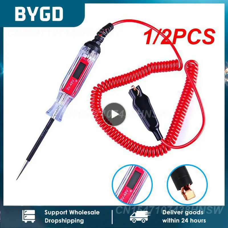 

1/2PCS Auto Circuit Tester Truck Voltage Tester Circuit DC 6V 12V 24V Auto Circuit Tester Auto Diagnostic Probe Automotive Test