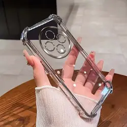 Enhanced Shockproof Silicone Phone Case with Plated Design and Reinforced Corners for Redmi A3 Pro (4jfs silver)