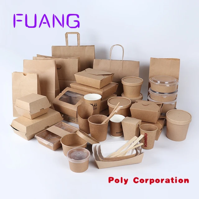 Source Disposable Custom Fast Food Takeout Storage Bread French Fries  Chicken Anti-oil Kraft Paper Packaging Box on m.