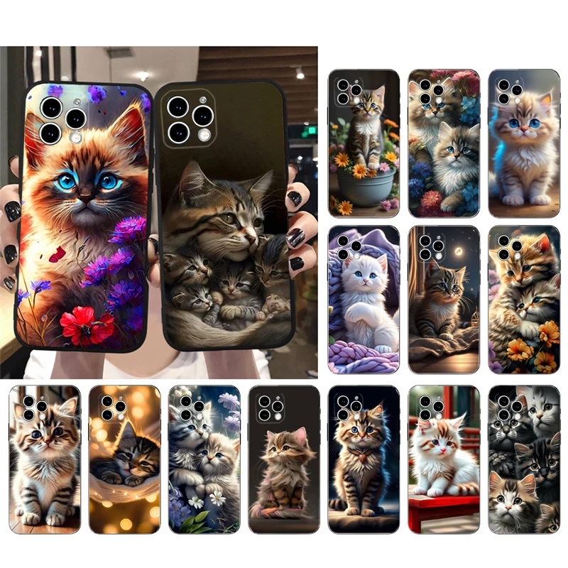 

Cute baby kitten Cat Phone Case For iphone 15 14 Pro Max 13 12 11 Pro Max XSMax XR 12 13 mini 14 Plus Shell