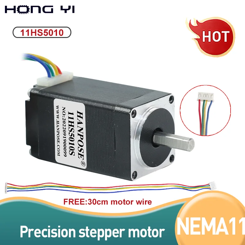 1PCS Nema11 11hs5010 two phases 4 wires 0.17N.m 1.8 degrees hybrid Stepper motor 11HS5010 for new CNC router