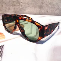 Lunettes de soleil ovales vintage surdimensionnées pour hommes et femmes, UV400, verres dégradés verts et bruns, à la mode et élégantes, nouvelle collection 1