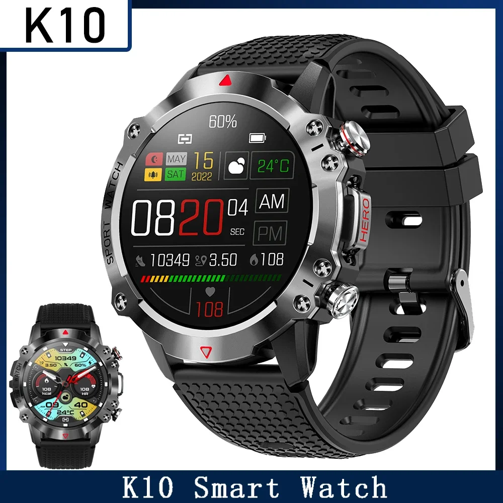 K10 Smartwatch Bluetooth Call Smart Watch Blood Pressure Blood Oxygen Cardiofrequenzimetro Ip67 Impermeabile Per Huawei Xiaomi Reloj