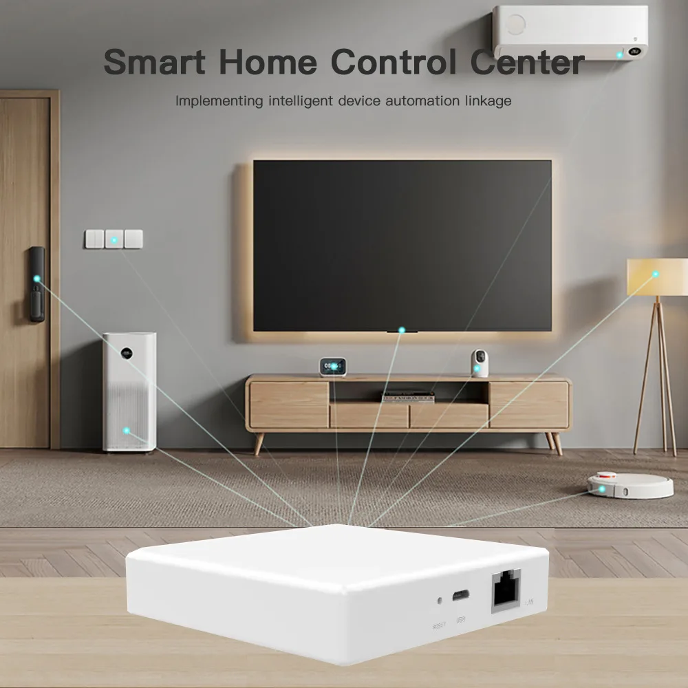 Matter Thread Hub Tuya Wired Zigbee Smart Home Bridge Gateway Voice Control For Homekit Smart Life Works with Siri Alexa Google zigbee gateway smart gateway