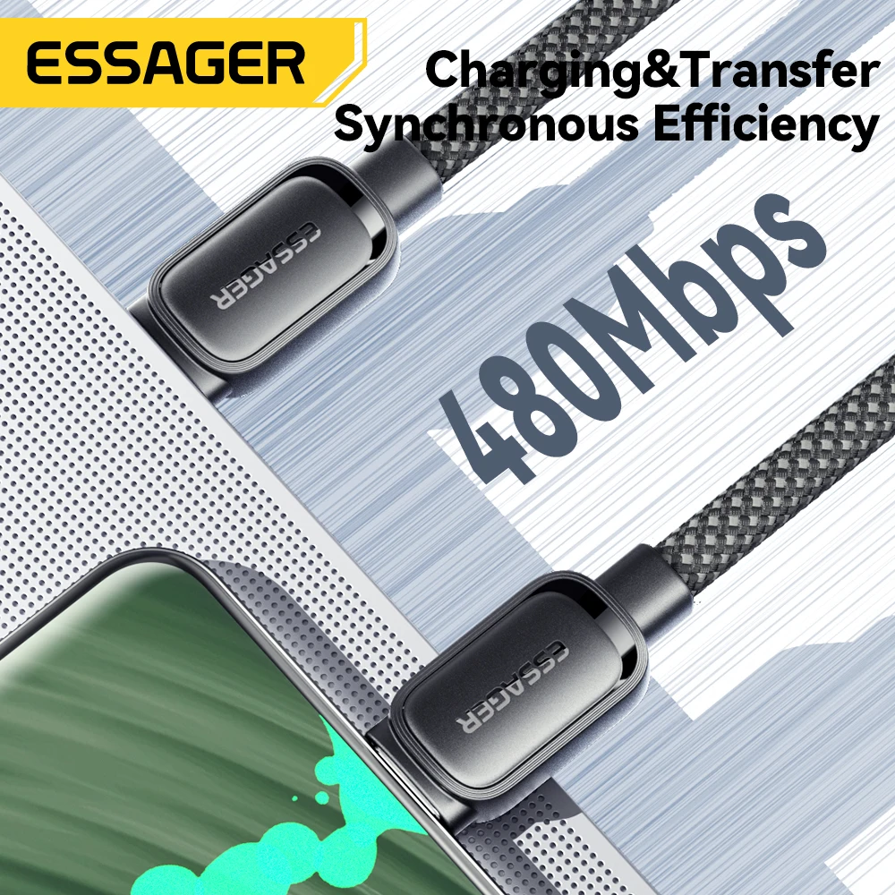 Essager 7A 100W USB Cable Type C Magnetic Fast Charging Data Wire For Huawei Mate 60 Xiaomi Samsung Oneplus 12 iPhone 15 Pro Max