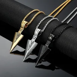 Personalized Domineering Triangle Spearhead Men's Couple Alloy Retro Hip-hop Arrow Necklace Pendant Jewelry