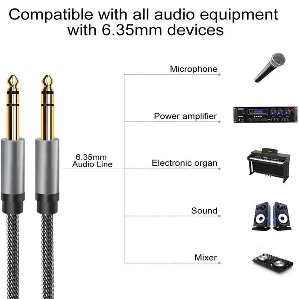 스테레오 어댑터 Aux 와이어 오디오 케이블, 수-수 Y 스플리터 코드, 3.5mm-더블 6.35mm