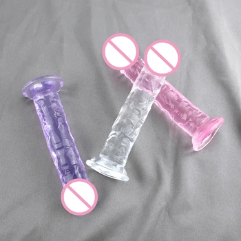 Soft Mini Dildo Realistic Penis Dick with Strong Suction Cup Anal Dildos for Women Man Erotic Sex Toys for Adults black dildo 6