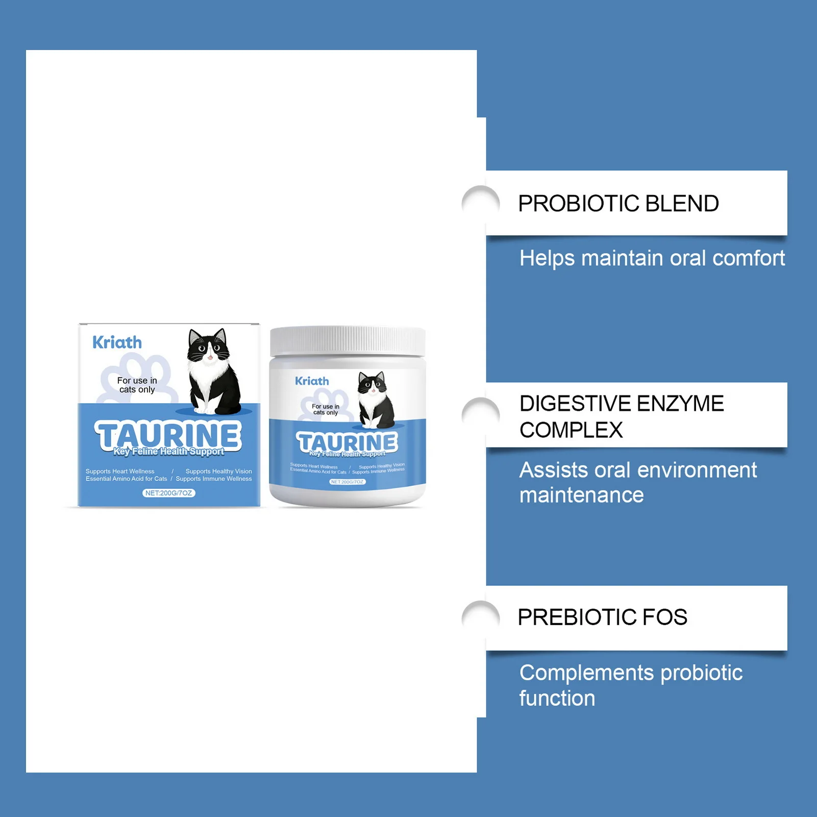Taurine Powder for Cats – Support Heart & Vision Health