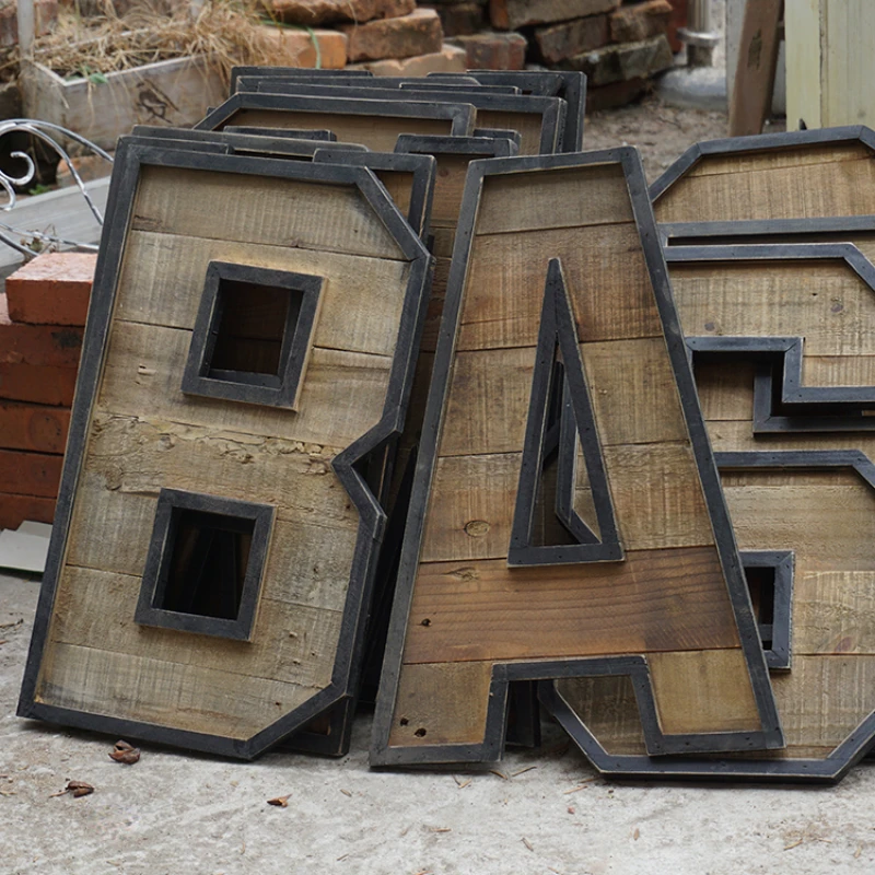 

Retro Personality 26 English Letters Wall Hanging Bar Cafe Wall Pendant Wall Decoration Shop Sign Activity Theme Words