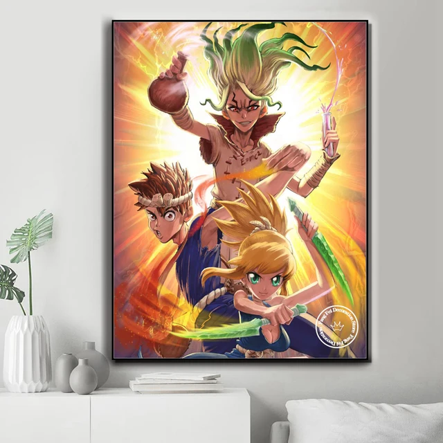 Dr.Stone Anime Diamond Art Painting Kit Cartoon Ishigami Senkuu