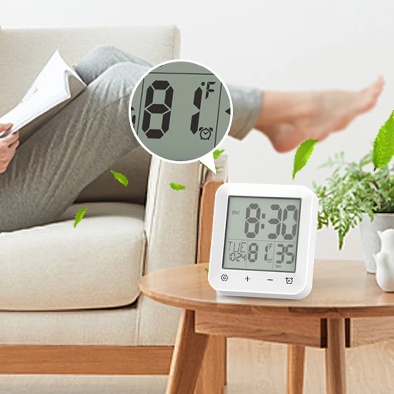 Enhanced Wall-Mounted Digital Indoor Thermometer with Temperature Alert