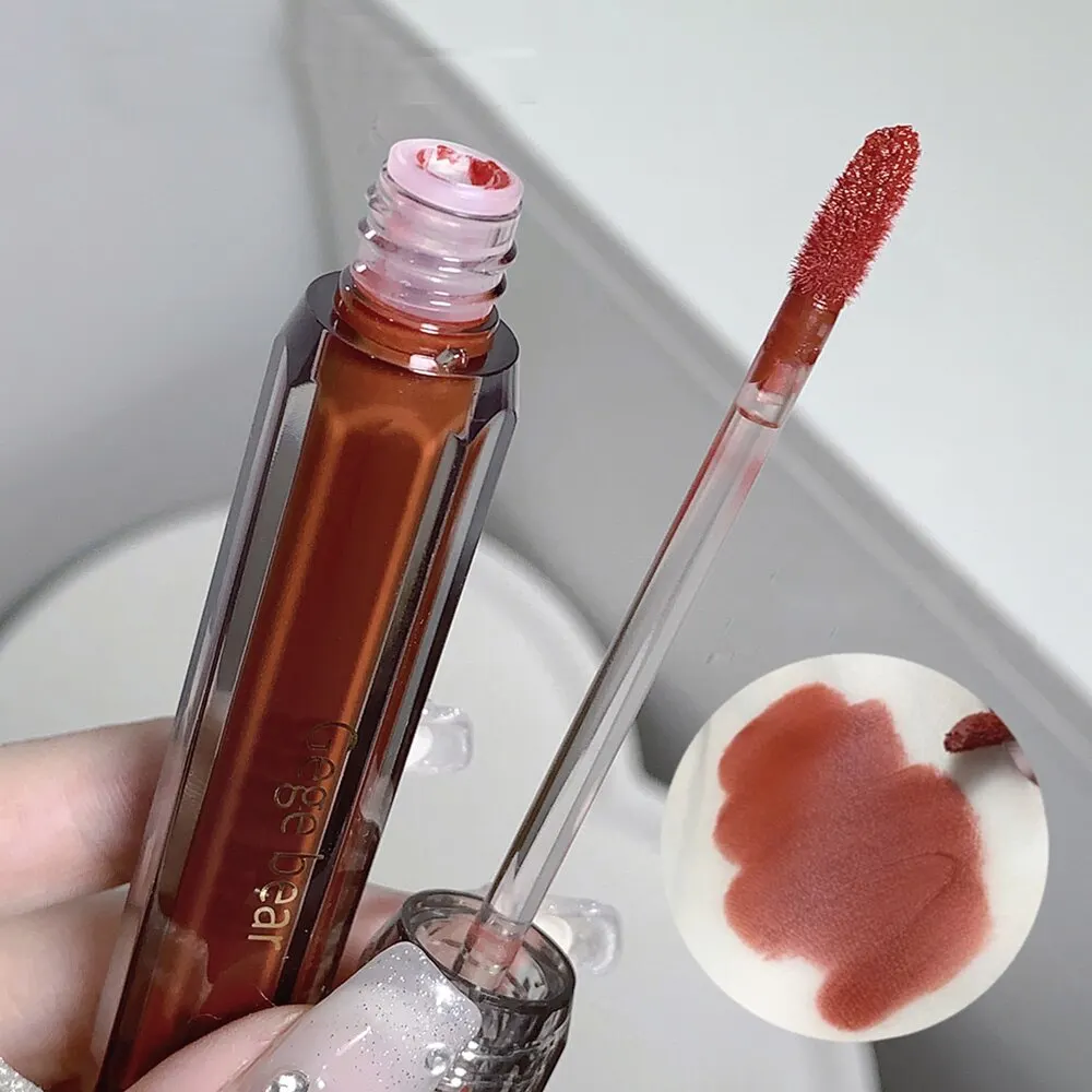 Lip Makeup Gege Bear Velvet Matte Mist Lipstick Long Lasting High Pigment Color Non-Stick Cup Velvet Lip Gloss for Daily Makeup