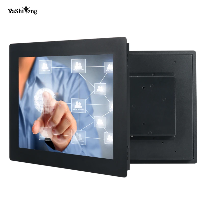 

23.6 Inch Industrial LCD Monitor Resistive Touch Screen IP65 Waterproof Industrial Display Monitor Panel VGA HDMI USB