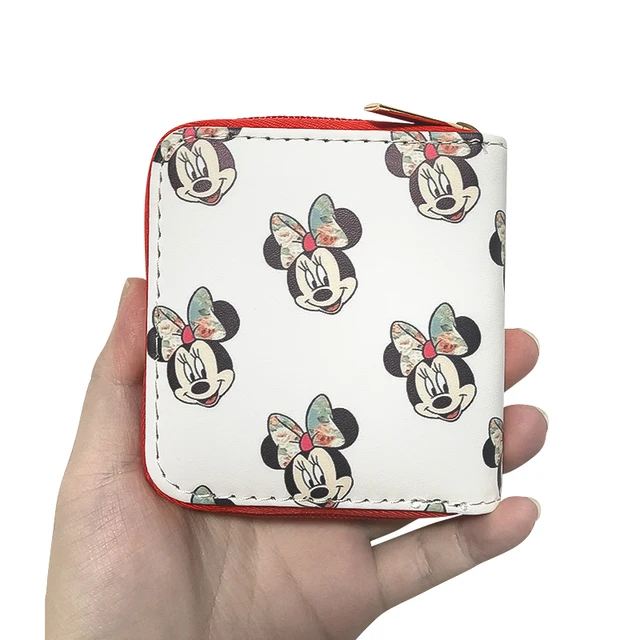 Disney2022 New Mickey Women's Wallet Cute Mini Coin Purse PU Zipper Multifunctional High Quality Luxury Fashion Women's Wallet 10-10-2.5cm