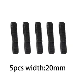 Elastic Hook Loop Cable Ties - Multi - purpose Nylon Fastener Straps for Organizing and Tidying (5pcs 20mm)