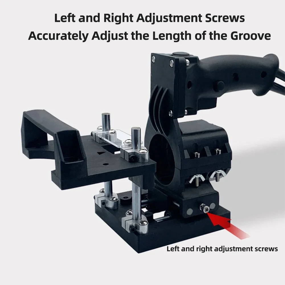 Woodworking Tool Drill Locator 2 in 1 Invisible Fastener Punch Bracket for Wardrobe Cupboard Pane Woodworking Slotting Locator Compact Router Trimming Machine