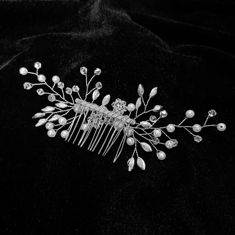 

Hair Combs Hair Accessories for Women Accessories Hair Ornaments Jewelry Bridal Headpiece Silver Color Pearl Rhinestone Wedding